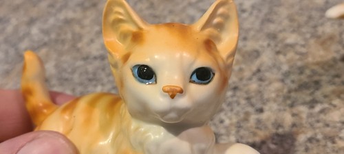 Vintage Bone China Orange Cat Salt and Pepper Shakers (Y11) - Picture 7 of 19