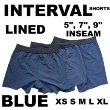 NWOT TEN THOUSAND LINED NAVY BLUE INTERVAL Shorts Men's S, M, L, XL 5" 7" 9"