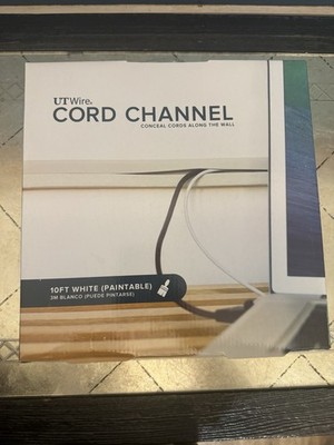 UT Wire 10 Foot Cord Channel- Cord Concealer In Paintable White