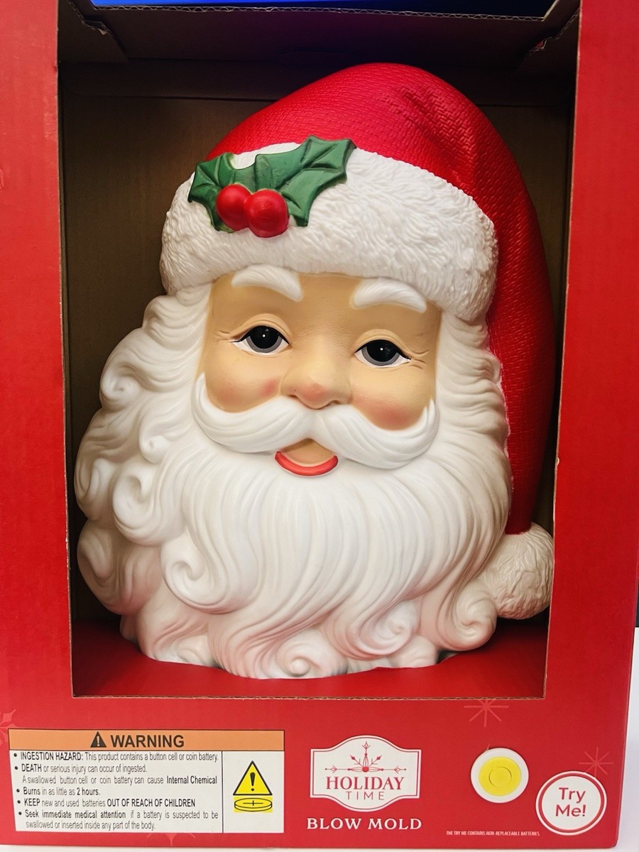 🟢 Santa Claus Face Blow Mold Lighted 16