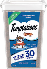Classic Crunchy and Soft Cat Treats, Savory Salmon Flavor, 30 Oz. Tub