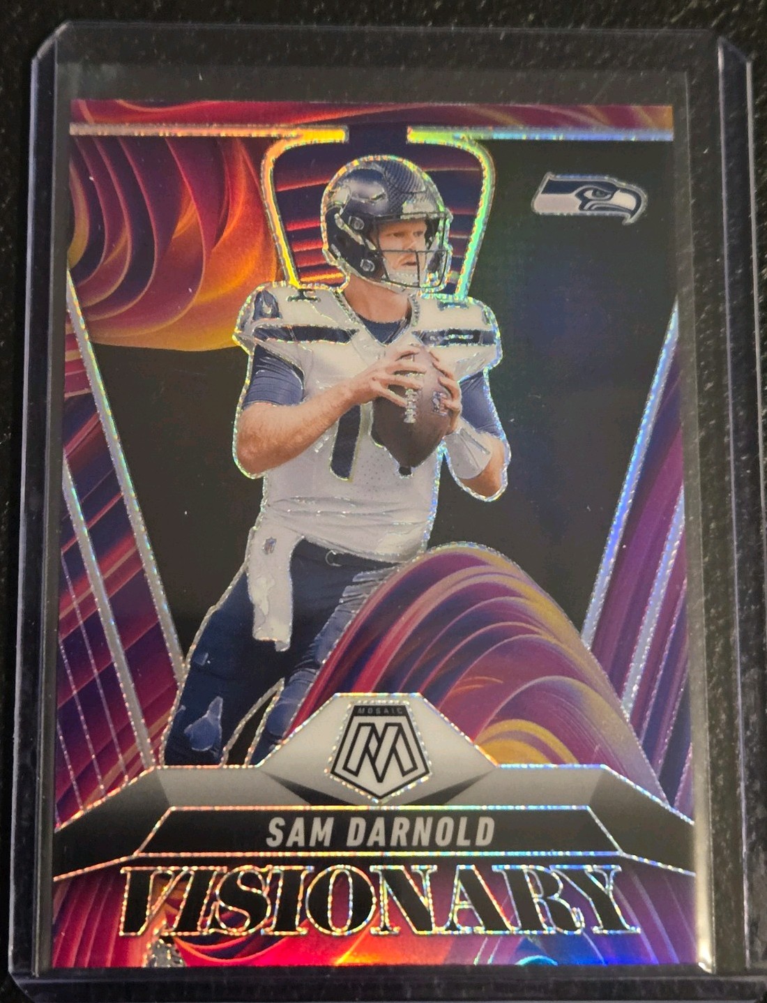 2025 Panini Mosaic - Sam Darnold - Visionary SSP - Seattle Seahawks SB Champs