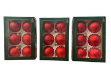 Vintage Lot Of 18 Red Christmas by Krebs Glass Bulbs Ornaments Satin Finish