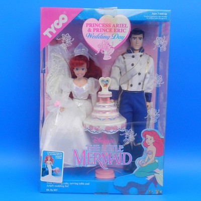Vintage Little Mermaid WEDDING DAY Ariel Eric Doll 1817 Tyco Walt Disney SEALED