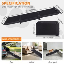 Dog Ramp For Car 71x16 Foldable Dog Ramps For Large Dogs With Non-Slip Surface