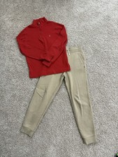 2 Piece Ralph Lauren Half Zip Up Top Jogger Pants Boys SZ M