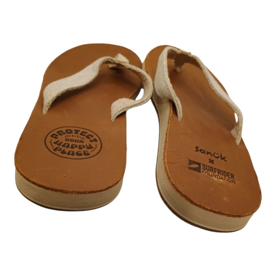 Chanclas Sanuk Happy Placer suaves para mujer Surfrider azul con puntas playa talla 8 Foto 3 de 4