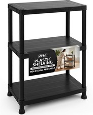 3/4/5 TIER PLASTIC SHELVING STORAGE RACKING SHELVES GARAGE SHED HOME WAREHOUSE