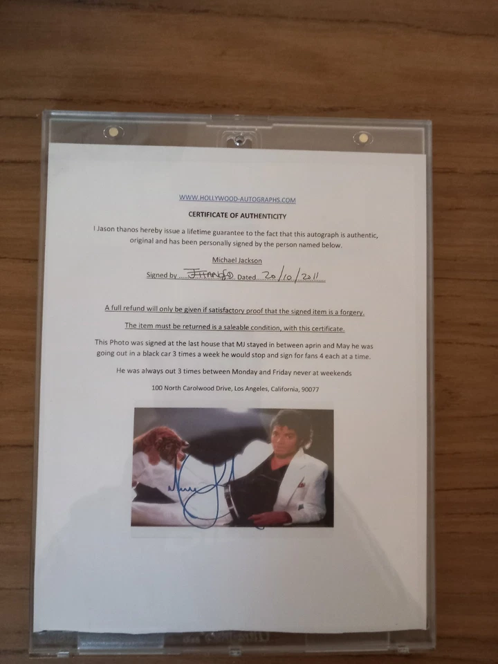 Michael Jackson Autograph From 2009 Rare - Image 2 of 2