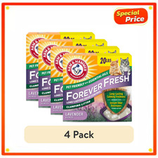  4 Pack Arm  Hammer Forever Fresh Lavender Multi-Cat Clumping Litter, 20 lb