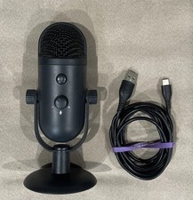 onn USB Dual-Pattern Podcasting Microphone, Mute Button, Adjustable Stand, Black