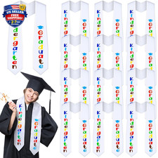 12 Pcs Kindergarten Printed Graduation Stole Bulk Unisex Graduation Sash Stol...