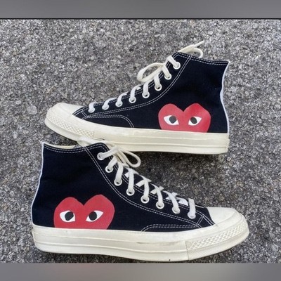 Converse x Comme des Garcons Play Chuck Taylor High Top Sneaker Men 9 Women 10.5