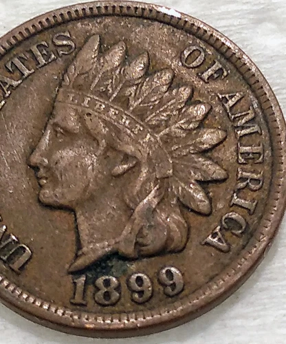 1899 US Indian Head Cent 1C Penny - VF - #13391