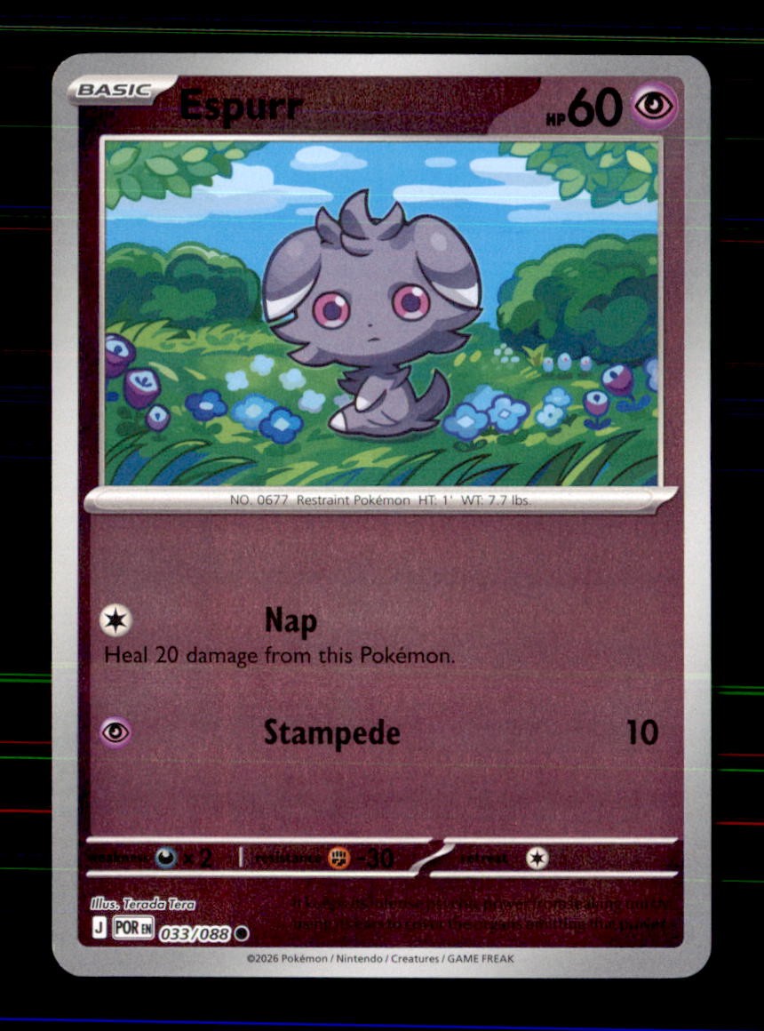 Espurr 033/088 Common Perfect Order Pokemon Reverse Holo Near Mint