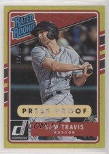 2017 Chronicles Donruss Rated Rookies Press Proof Gold 72/99 Sam Travis #210 7fb