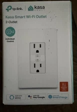 TP-Link KP200 Kasa Smart Plug-In Wall Outlet, 2-Socket, Wi-Fi, White