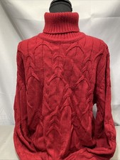 NWT Mens Cable Knit Turtleneck Slim Fit Sweater Size XL