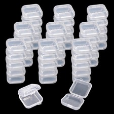 New Best 80 pcs Mini Clear Plastic Jewelry Box earring storage box Small Storage