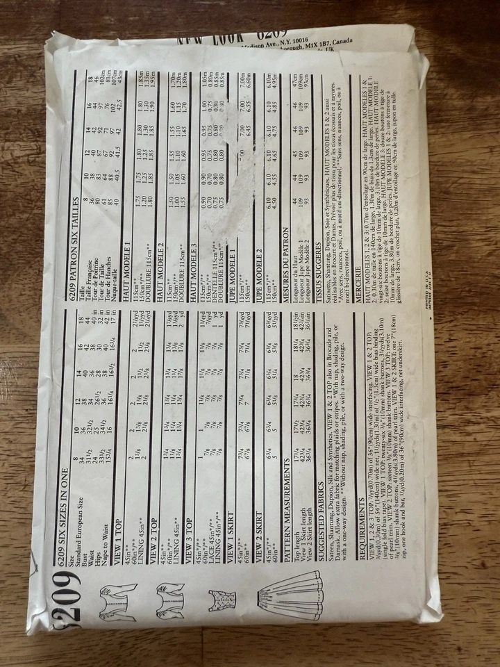 Vintage New Look Pattern Wedding Dress Puff Sleeve Princess Cut #6209 UNCUT 8-18 - Image 4 of 4