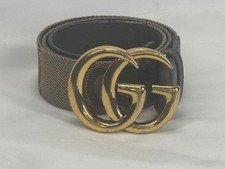 Gucci Jumbo Double G Logo Canvas Belt Size 80/32 SPB JDW 356070 400593 UQLAC