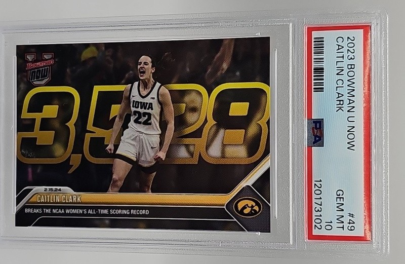 2023-24 Bowman U Now Caitlin Clark PSA 10 Iowa Hawkeyes