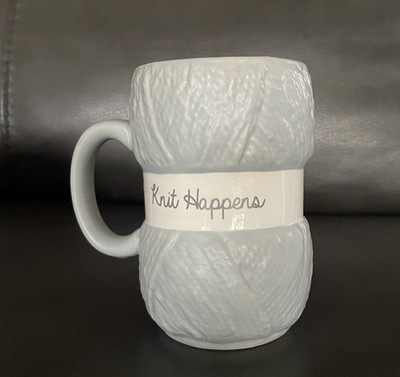 Knitting Crochet Coffee Gray Tea Mug Cup Yarn Shaped Gift - Knit Happens-Funny 
