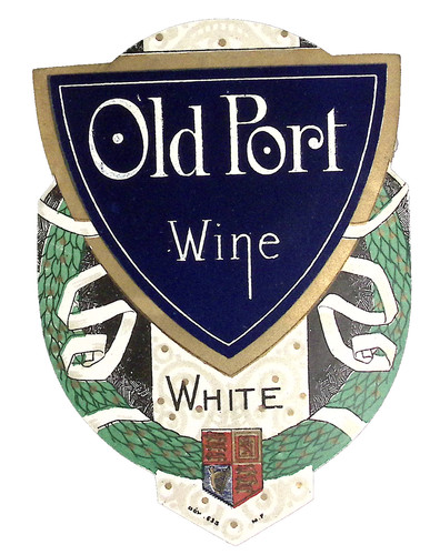 Old Port White Wine Die Cut Vintage Label 3.5x5"