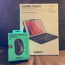 logitech combo touch ipad keyboard and silent wireless mouse