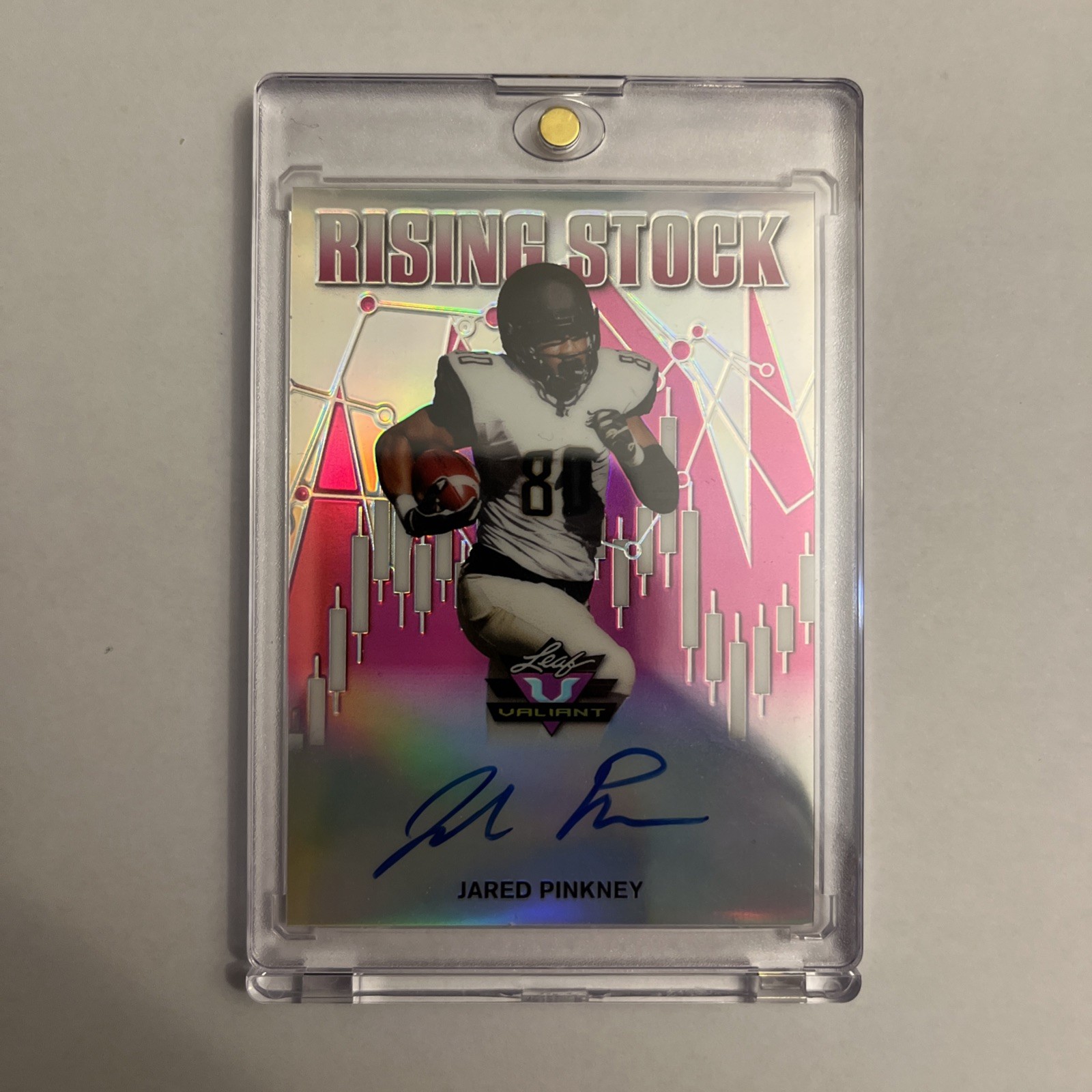 2020 Leaf Valiant - Rising Stock Jared Pinkney #RS-JP2 Pink /15 (AU, RC)