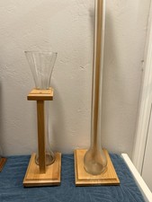 Yard-O-Ale Beer Glass 36” + Half Yard 17” w/ Wooden Stand St. Patrick’s Barware