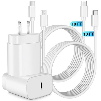 25W Type-C Fast Charging Adapter 2-Pack for Samsung Galaxy S24+/S25 Ultra