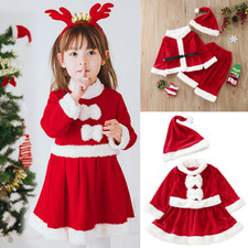 Christmas Girls Fancy Dress Kids Baby Xmas Santa Party Boys Clothes Outfit
