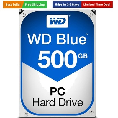 WD Blue 500GB Desktop Hard Disk Drive - 7200 RPM Class SATA 6Gb/s 32MB Cache ...