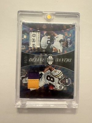 2024 Panini Illusions #DV-MIN Justin Jefferson Randy Moss Deja Vu Purple /50