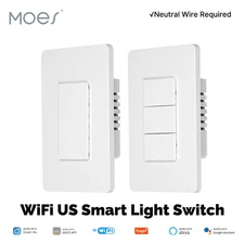 MOES 1/2/3/4 Gang WiFi Smart Wall Light Switches Combo Alexa Google APP Remote