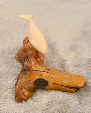 Vintage  Whale Sculpture John Perry Wood Base #Ocean #Nature