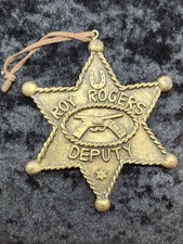 Roy Rogers Deputy Sheriff Star Badge Gold Tone Hanging Decor Western Movie