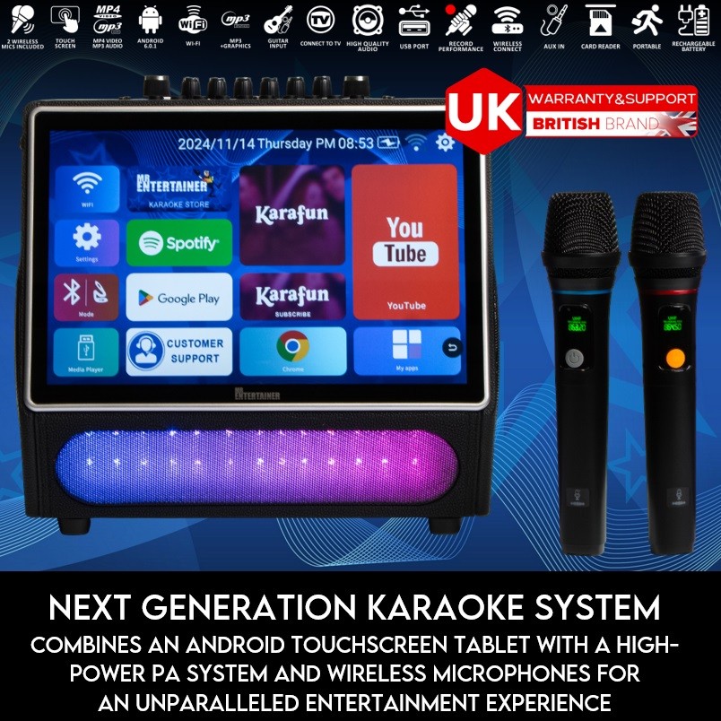 Micro Sans Fil Shure Table De Mixage Karaoké Duet Avec 2 Micros Sans Fil - Transformez Votre TV Et Barre De Son En Machine à Karaoké - Marque Mr Entertainer Table De Mixage Pc