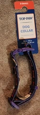 Top Paw Collar Purple with Dog Bones XSmall 8-12in.