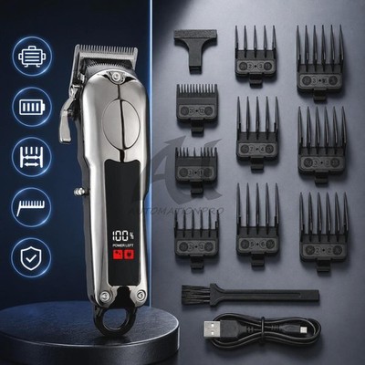 Professional Hair Clippers Trimmer Mens Barber Hair Cutting kit Machine Cordless
