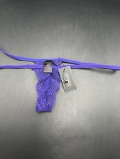 NWT FREDERICK'S OF HOLLYWOOD TEAL FLORAL LACE MINI G V STRING THONG PANTIES