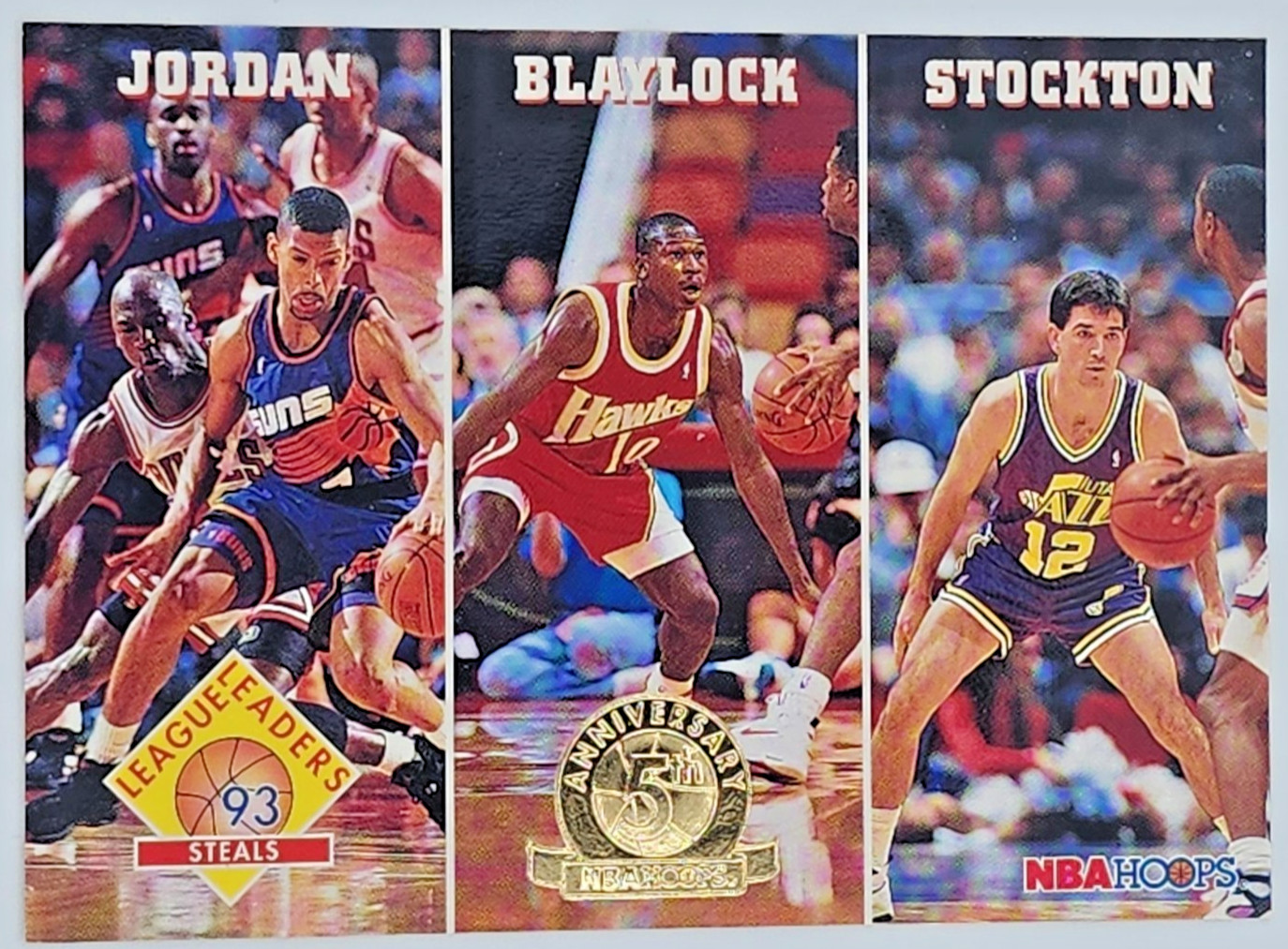 1993 Hoops - Michael Jordan Bulls, Stockton, Blaylock #289 5th Anniversary
