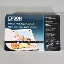 Epson Premium Photo Paper 100 Sheets Glossy 4"x6" S041727 Photography Open Box