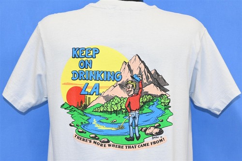 vintage 90s CULVERS SPORTS & SPIRITS BISHOP KEEP ON DRINKING LA POCKET t-shirt L