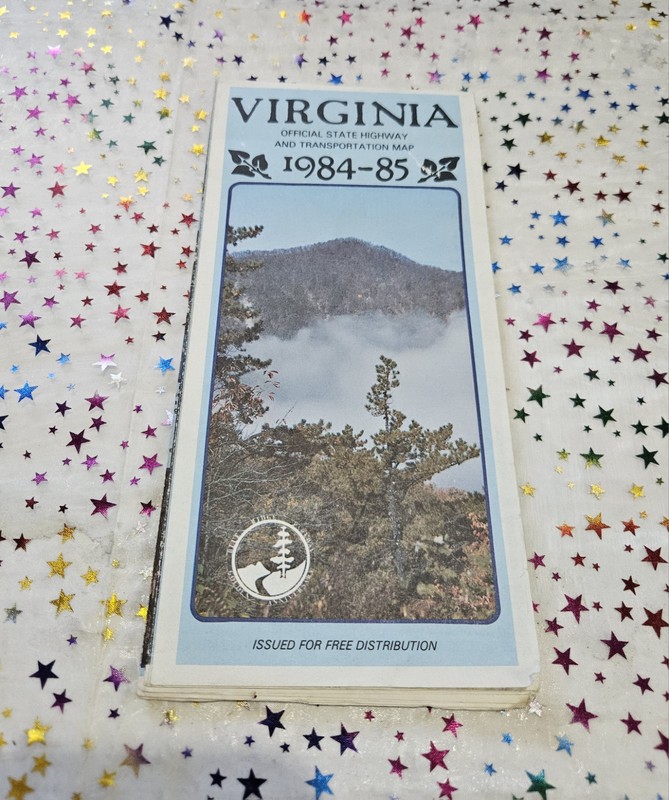 Vintage 1984-1985 Virginia Official State Highway And Transportation Map Travel