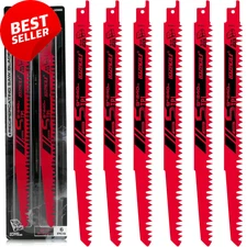 9-Inch Wood Pruning Reciprocating Saw Blades, 6-Piece, 5TPI Wood Saw Blades
