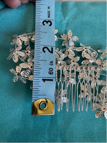 Peine de pelo floral plateado y transparente sin marca para mujer talla única - Imagen 4 de 5