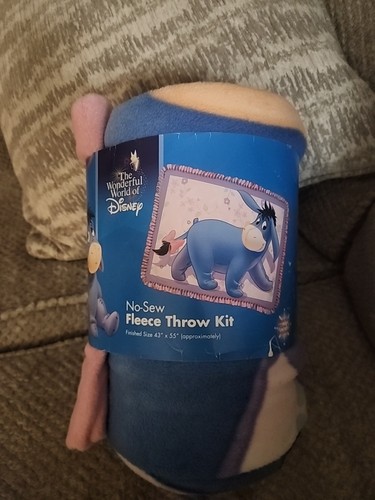 Kit de lancer polaire sans couture Disney Eeyore 43" X 55" Neuf