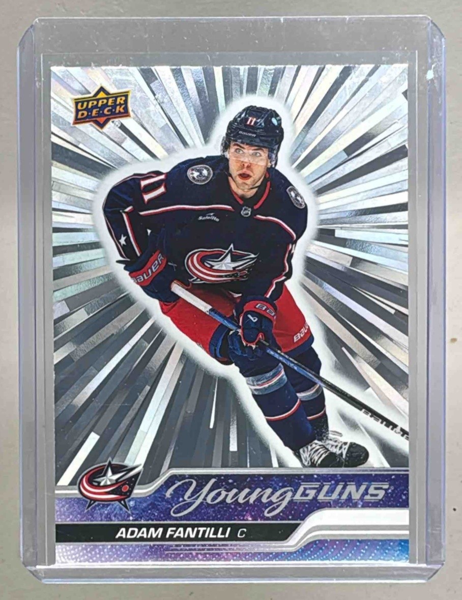Adam Fantilli 2023 Upper Deck #711 Outburst Silver Rookie Young Guns RC